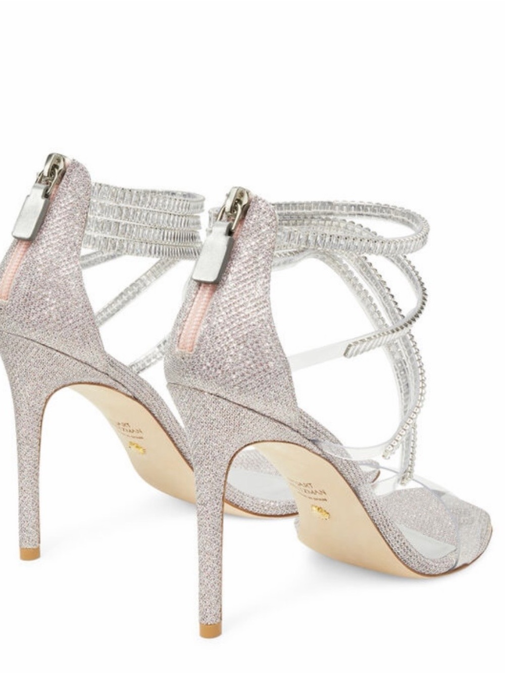 Stuart Weitzman SUPERGLAM Rosewater clear Strap Stiletto NWT🪩 - Picture 5 of 11